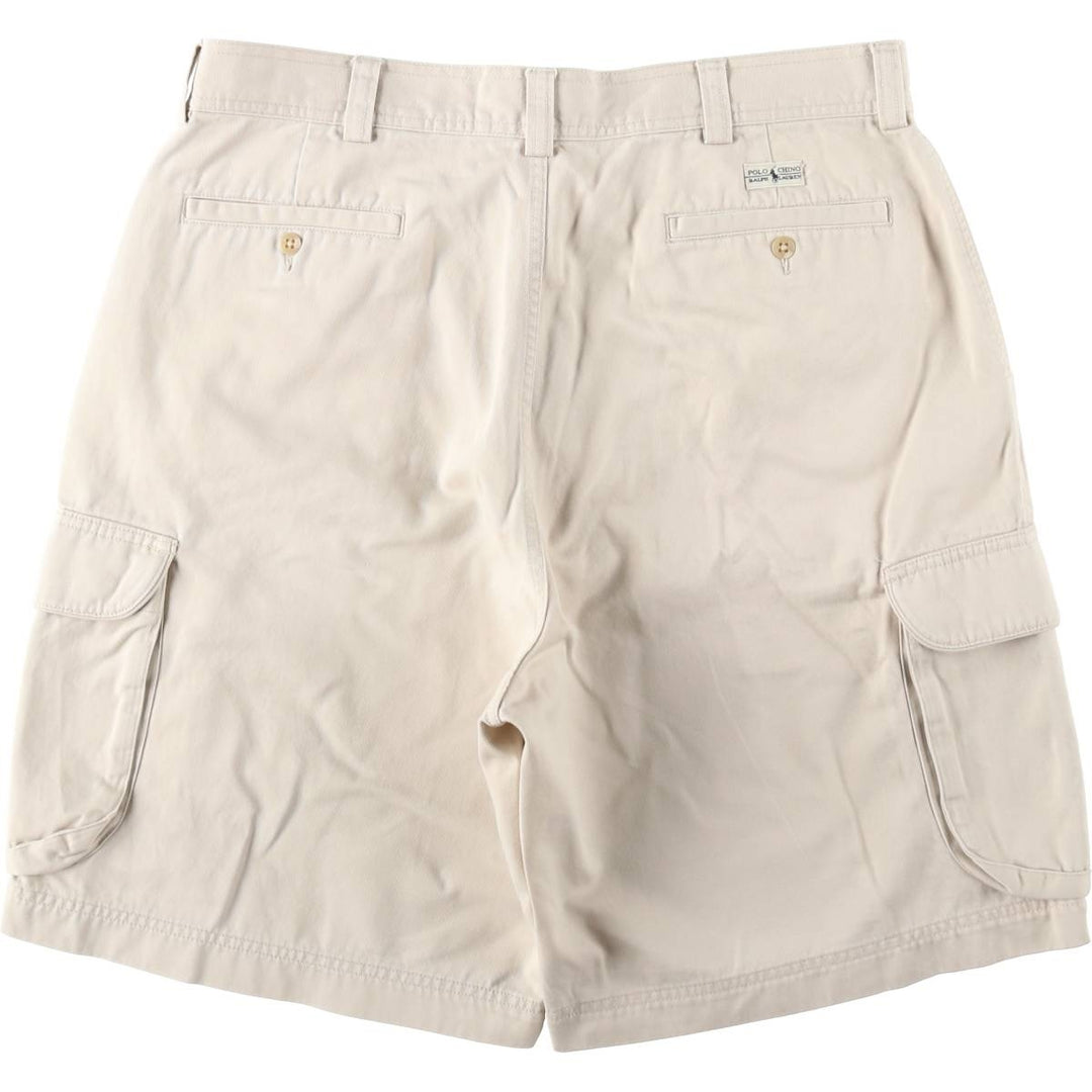 Ralph Lauren POLO by Ralph Lauren cargo shorts, half pants, men's size w36 cotton Beige type Vintage Second Hand
