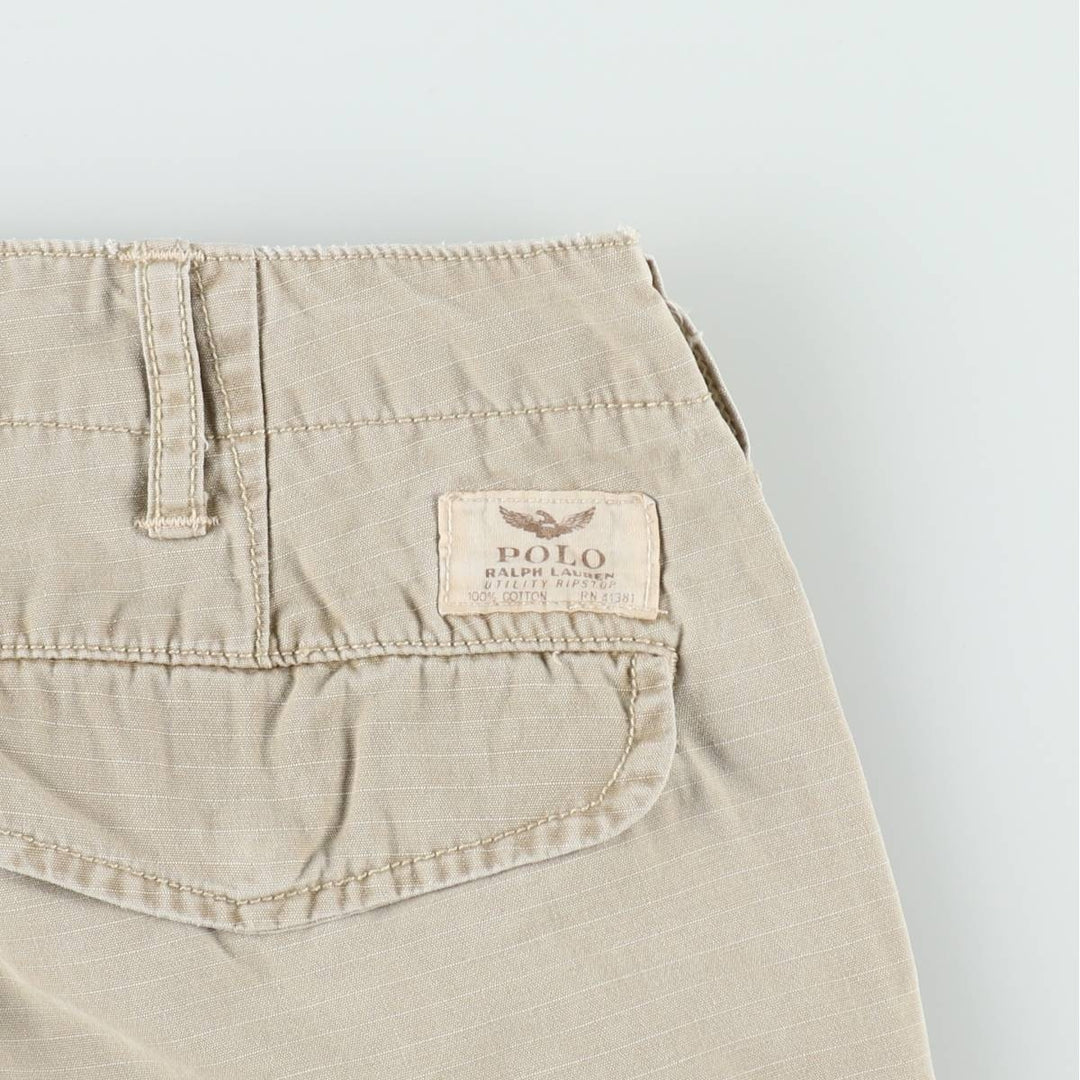 Ralph Lauren POLO RALPH LAUREN CLASSIC FIT Ripstop Cargo Shorts (Men's size W34 equivalent) cotton Beige type Vintage Second Hand