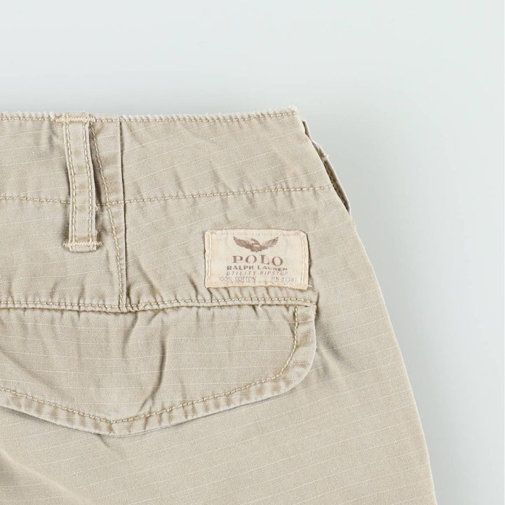 Ralph Lauren POLO RALPH LAUREN CLASSIC FIT Ripstop Cargo Shorts (Men's size W34 equivalent) cotton Beige type Vintage Second Hand