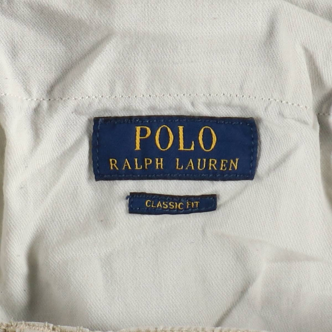 Ralph Lauren POLO RALPH LAUREN CLASSIC FIT Ripstop Cargo Shorts (Men's size W34 equivalent) cotton Beige type Vintage Second Hand