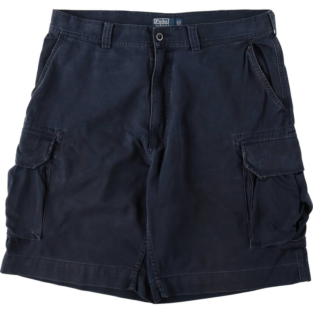 Ralph Lauren POLO by Ralph Lauren cargo shorts, half pants, men's size w36 cotton navy blue type Vintage Second Hand