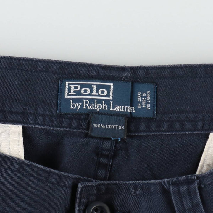 Ralph Lauren POLO by Ralph Lauren cargo shorts, half pants, men's size w36 cotton navy blue type Vintage Second Hand