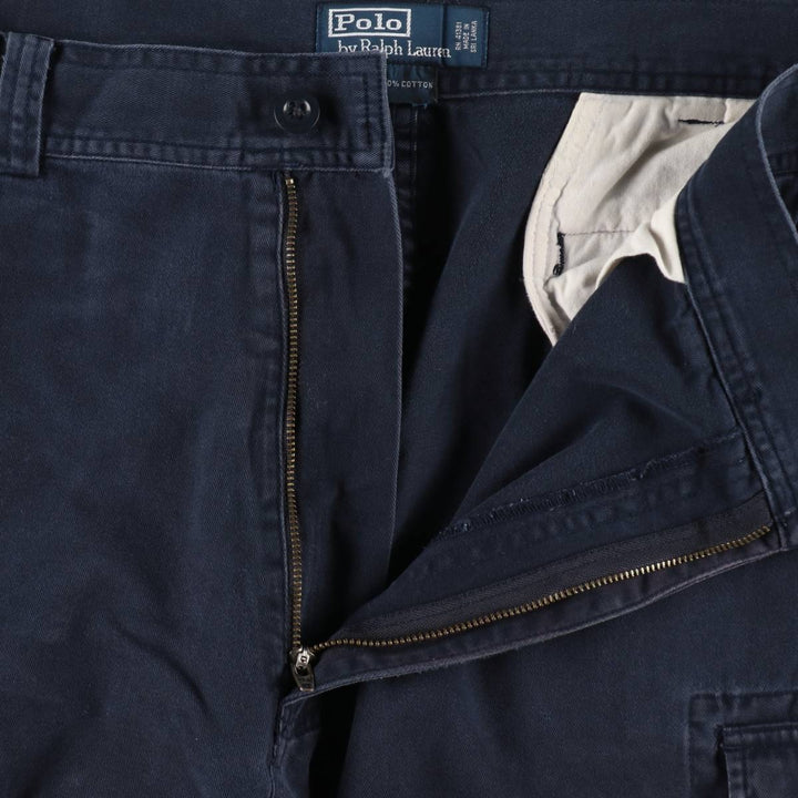 Ralph Lauren POLO by Ralph Lauren cargo shorts, half pants, men's size w36 cotton navy blue type Vintage Second Hand