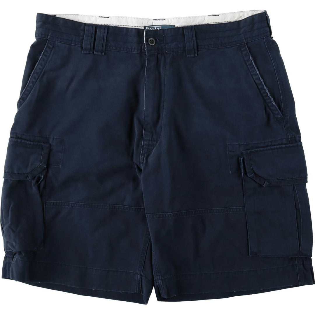 Ralph Lauren POLO by Ralph Lauren cargo shorts, men's size W38 (approx.) cotton navy blue type Vintage Second Hand