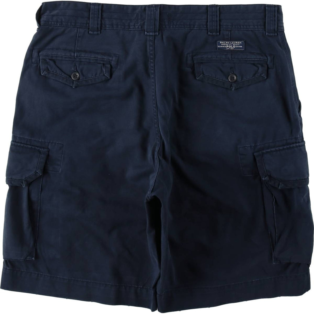 Ralph Lauren POLO by Ralph Lauren cargo shorts, men's size W38 (approx.) cotton navy blue type Vintage Second Hand