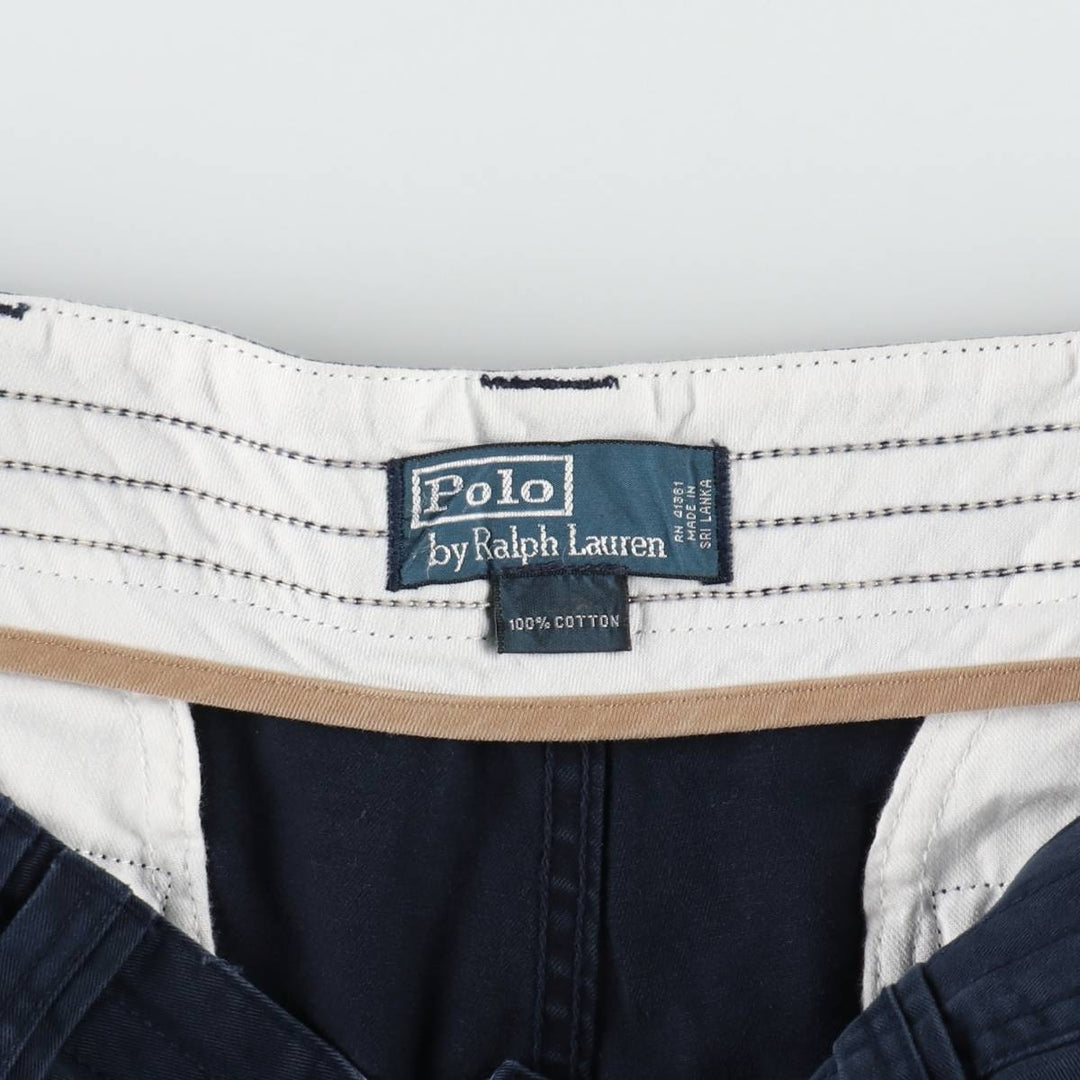 Ralph Lauren POLO by Ralph Lauren cargo shorts, men's size W38 (approx.) cotton navy blue type Vintage Second Hand