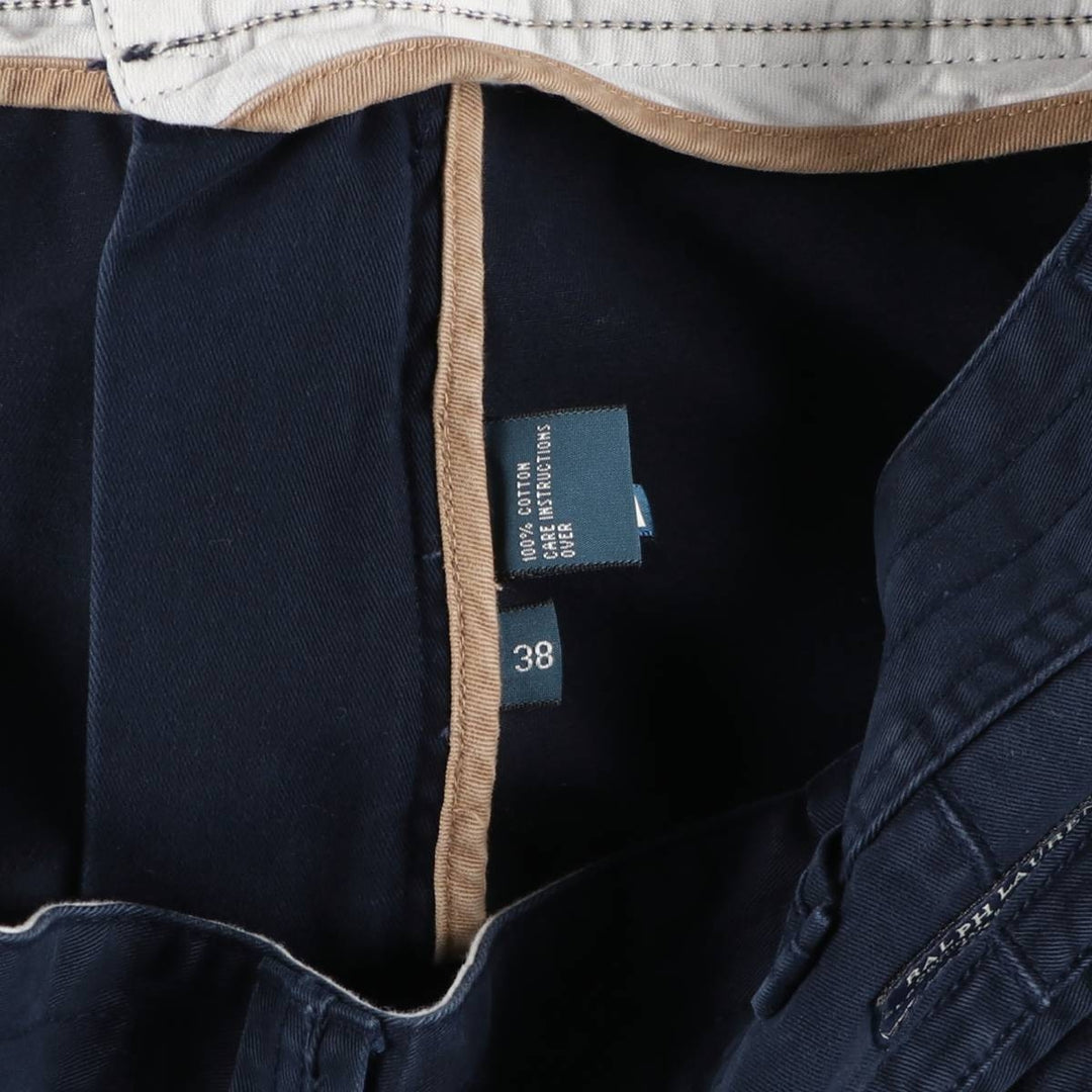 Ralph Lauren POLO by Ralph Lauren cargo shorts, men's size W38 (approx.) cotton navy blue type Vintage Second Hand