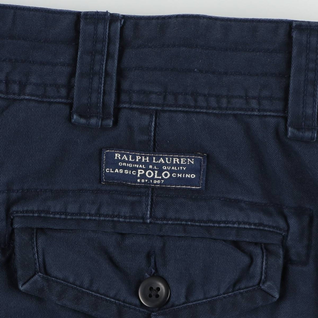 Ralph Lauren POLO by Ralph Lauren cargo shorts, men's size W38 (approx.) cotton navy blue type Vintage Second Hand