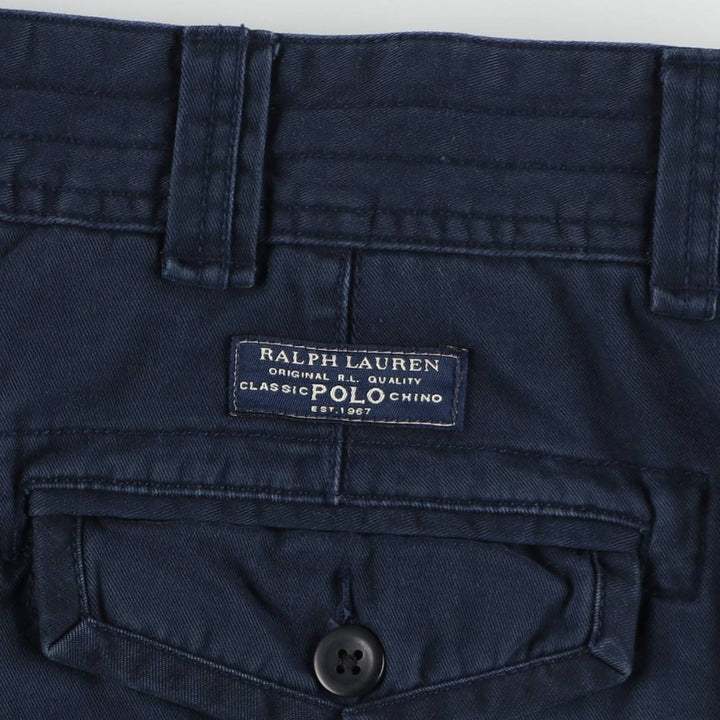 Ralph Lauren POLO by Ralph Lauren cargo shorts, men's size W38 (approx.) cotton navy blue type Vintage Second Hand
