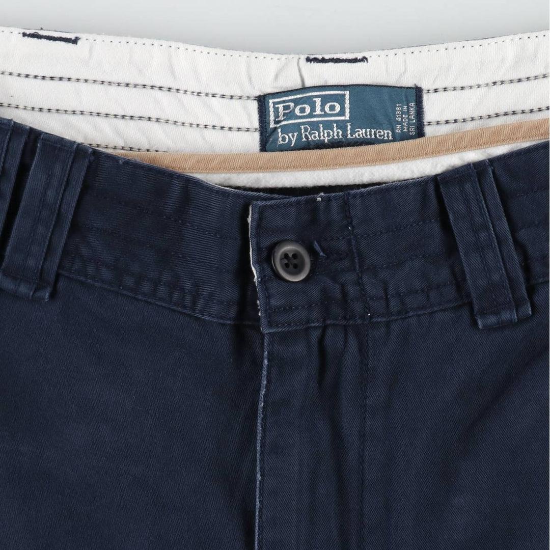 Ralph Lauren POLO by Ralph Lauren cargo shorts, men's size W38 (approx.) cotton navy blue type Vintage Second Hand