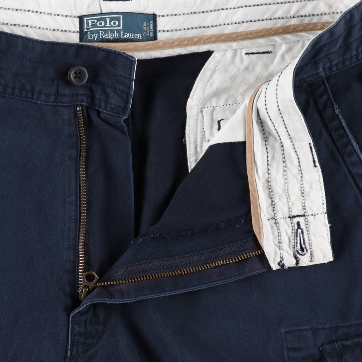 Ralph Lauren POLO by Ralph Lauren cargo shorts, men's size W38 (approx.) cotton navy blue type Vintage Second Hand