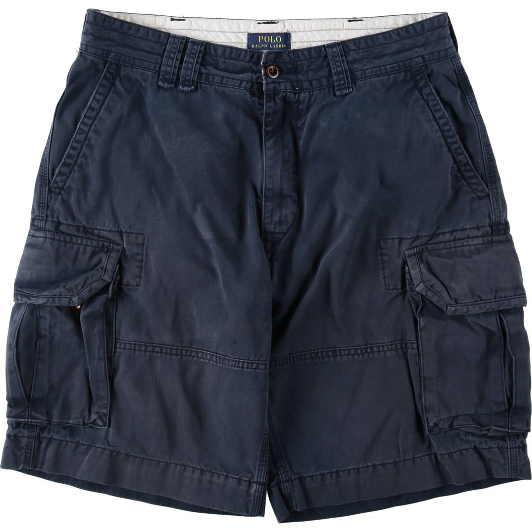 Ralph Lauren POLO RALPH LAUREN cargo shorts, half pants, men's size w34 cotton navy blue type Vintage Second Hand