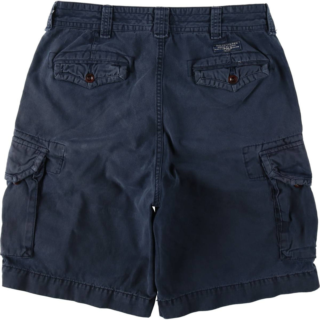 Ralph Lauren POLO RALPH LAUREN cargo shorts, half pants, men's size w34 cotton navy blue type Vintage Second Hand