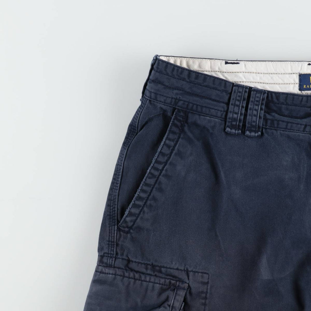 Ralph Lauren POLO RALPH LAUREN cargo shorts, half pants, men's size w34 cotton navy blue type Vintage Second Hand
