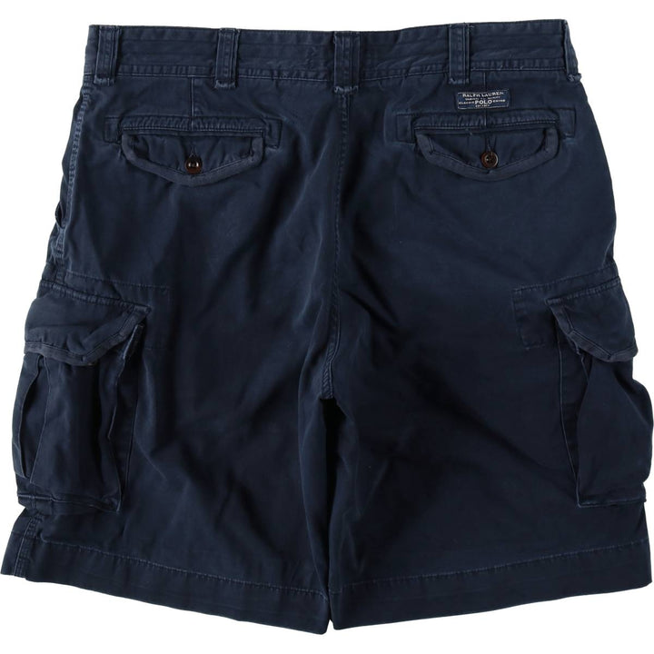 Ralph Lauren POLO by Ralph Lauren cargo shorts, men's size W39 (approx.) cotton navy blue type Vintage Second Hand