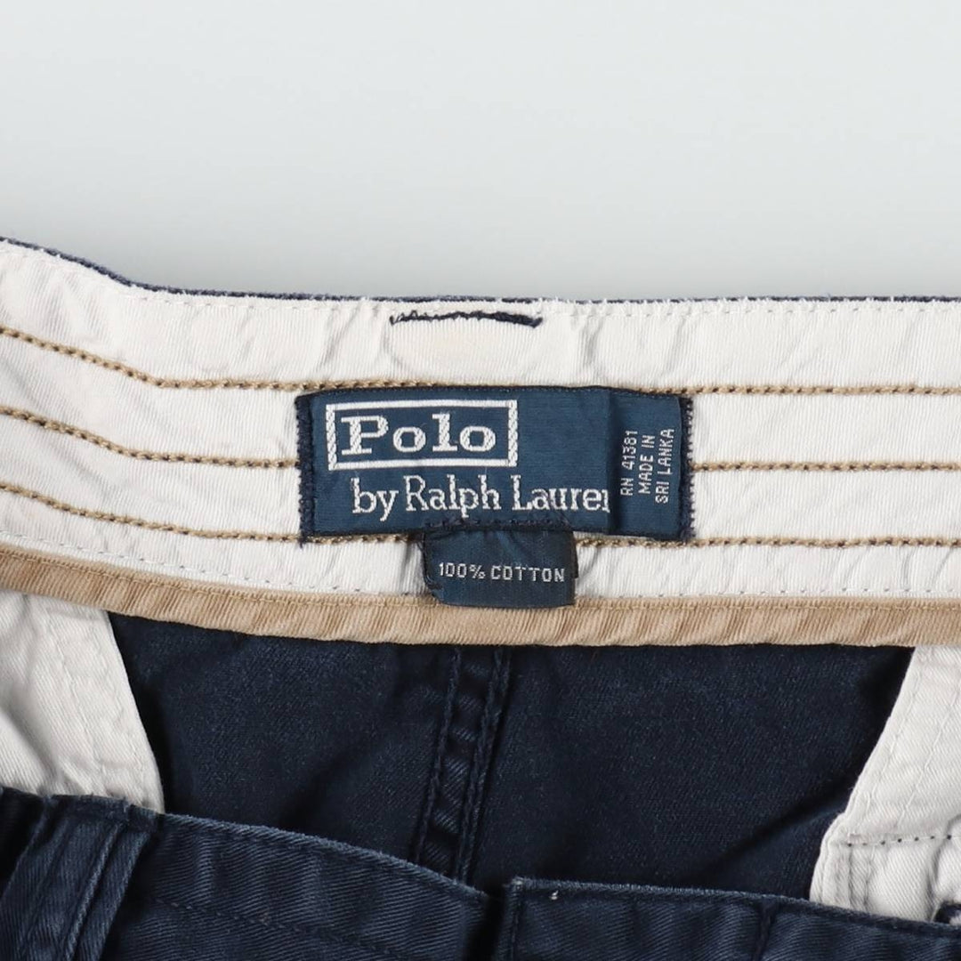 Ralph Lauren POLO by Ralph Lauren cargo shorts, men's size W39 (approx.) cotton navy blue type Vintage Second Hand