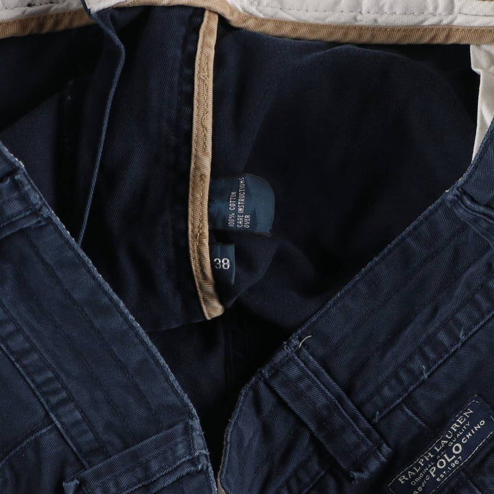 Ralph Lauren POLO by Ralph Lauren cargo shorts, men's size W39 (approx.) cotton navy blue type Vintage Second Hand