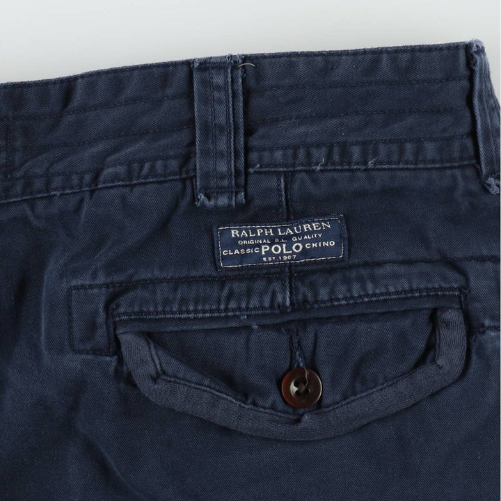 Ralph Lauren POLO by Ralph Lauren cargo shorts, men's size W39 (approx.) cotton navy blue type Vintage Second Hand