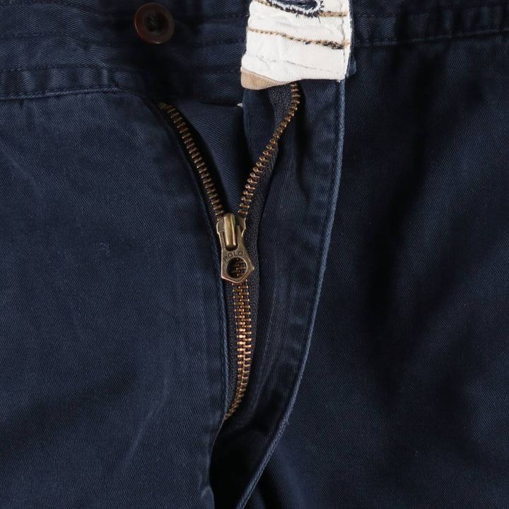 Ralph Lauren POLO by Ralph Lauren cargo shorts, men's size W39 (approx.) cotton navy blue type Vintage Second Hand