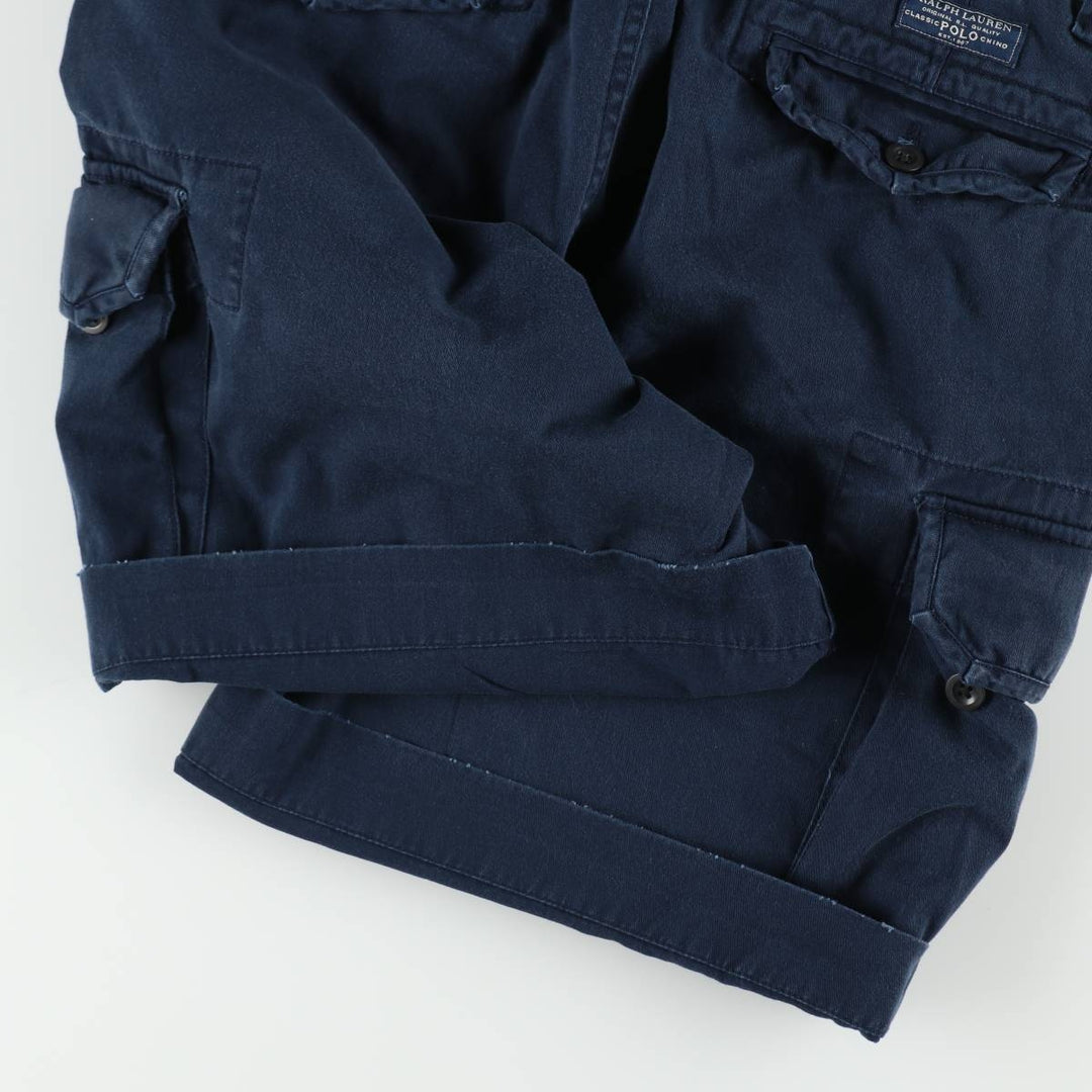 Ralph Lauren POLO RALPH LAUREN cargo shorts, half pants, men's size w37 cotton navy blue type Vintage Second Hand