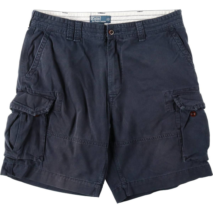 Ralph Lauren POLO by Ralph Lauren cargo shorts, men's size W39 (approx.) cotton navy blue type Vintage Second Hand