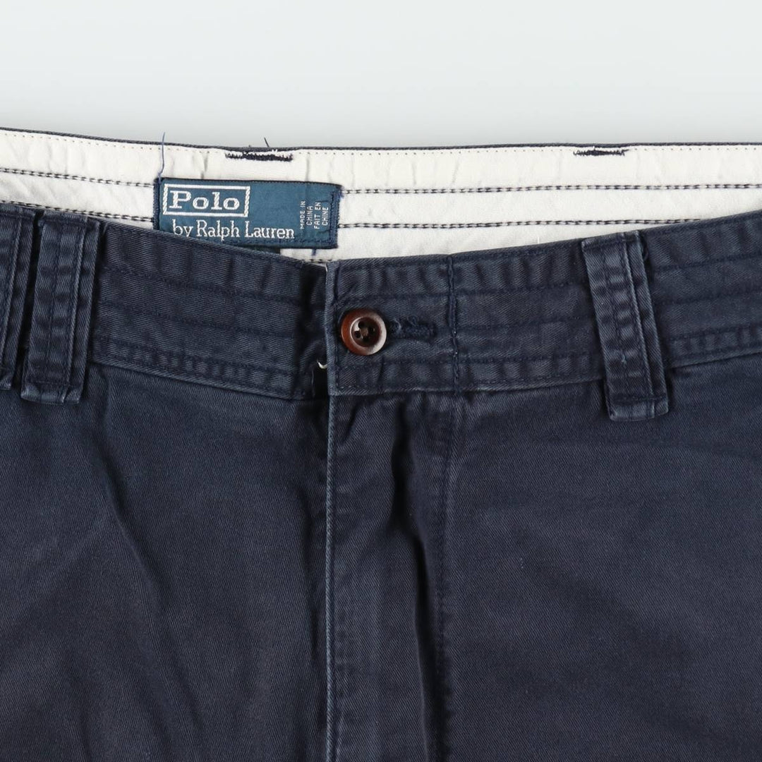 Ralph Lauren POLO by Ralph Lauren cargo shorts, men's size W39 (approx.) cotton navy blue type Vintage Second Hand