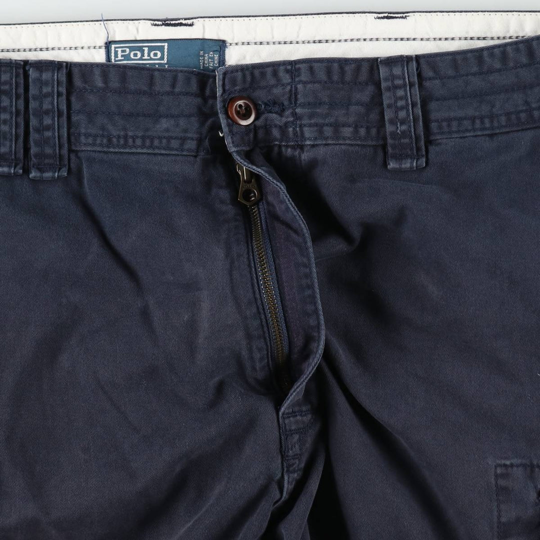 Ralph Lauren POLO by Ralph Lauren cargo shorts, men's size W39 (approx.) cotton navy blue type Vintage Second Hand