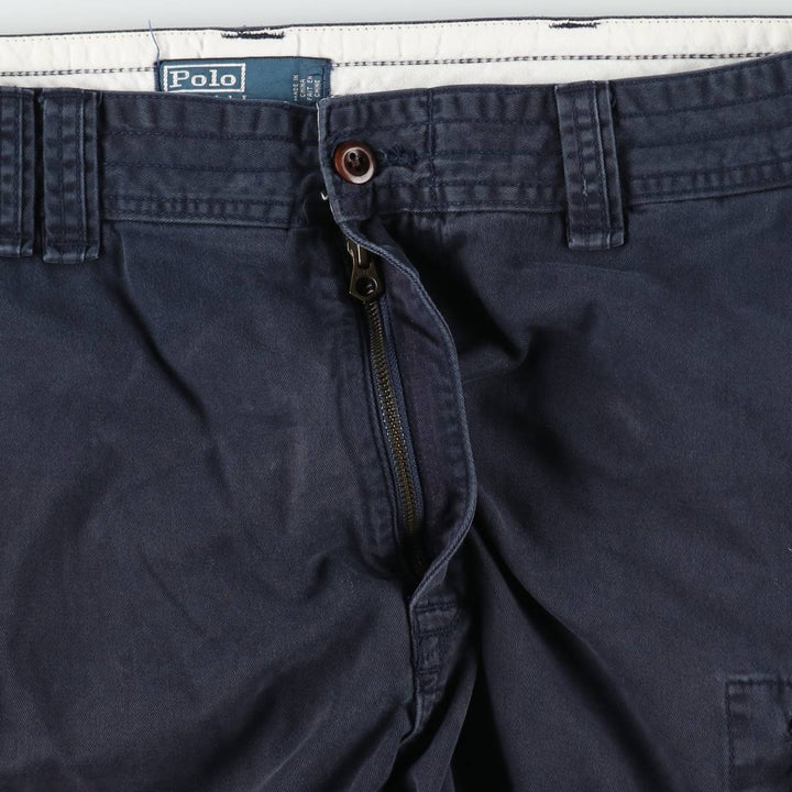 Ralph Lauren POLO by Ralph Lauren cargo shorts, men's size W39 (approx.) cotton navy blue type Vintage Second Hand