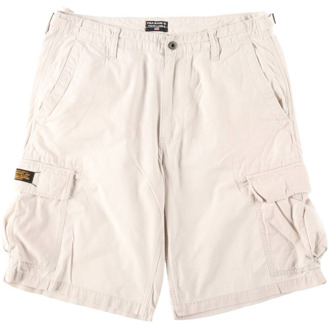 Ralph Lauren POLO JEANS COMPANY Ripstop Cargo Shorts, Men's Size W36 (approx.) cotton Beige type Vintage Second Hand