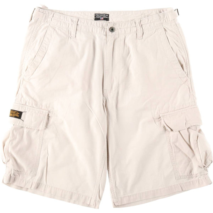 Ralph Lauren POLO JEANS COMPANY Ripstop Cargo Shorts, Men's Size W36 (approx.) cotton Beige type Vintage Second Hand