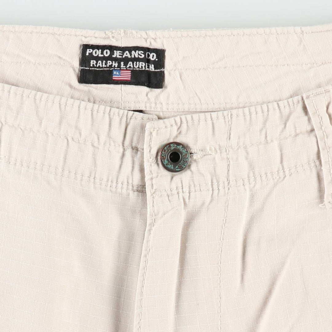 Ralph Lauren POLO JEANS COMPANY Ripstop Cargo Shorts, Men's Size W36 (approx.) cotton Beige type Vintage Second Hand