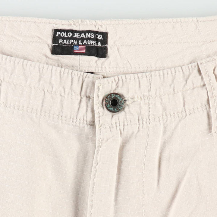 Ralph Lauren POLO JEANS COMPANY Ripstop Cargo Shorts, Men's Size W36 (approx.) cotton Beige type Vintage Second Hand