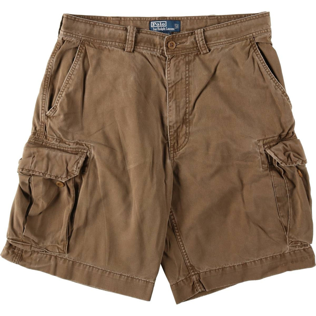 Ralph Lauren POLO by Ralph Lauren cargo shorts, half pants, men's size w34 cotton brown type Vintage Second Hand