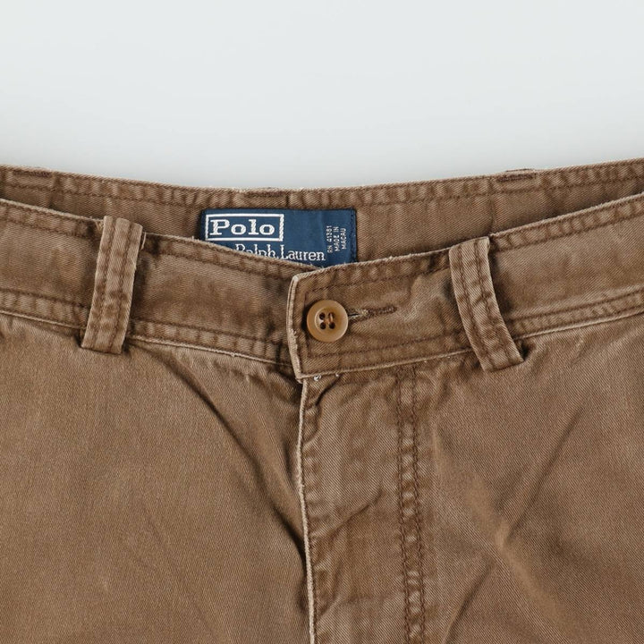 Ralph Lauren POLO by Ralph Lauren cargo shorts, half pants, men's size w34 cotton brown type Vintage Second Hand
