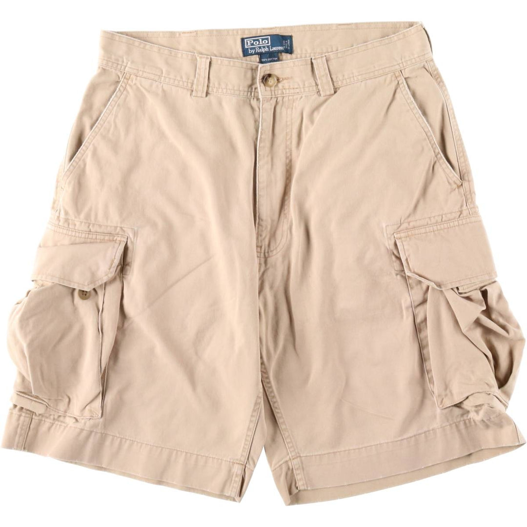 Ralph Lauren POLO by Ralph Lauren cargo shorts, half pants, men's size w34 cotton Beige type Vintage Second Hand