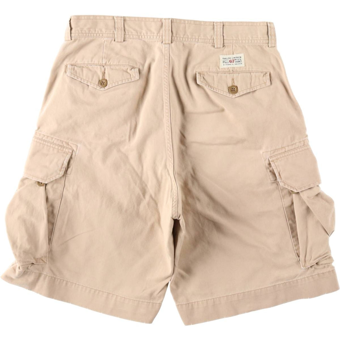 Ralph Lauren POLO by Ralph Lauren cargo shorts, half pants, men's size w34 cotton Beige type Vintage Second Hand