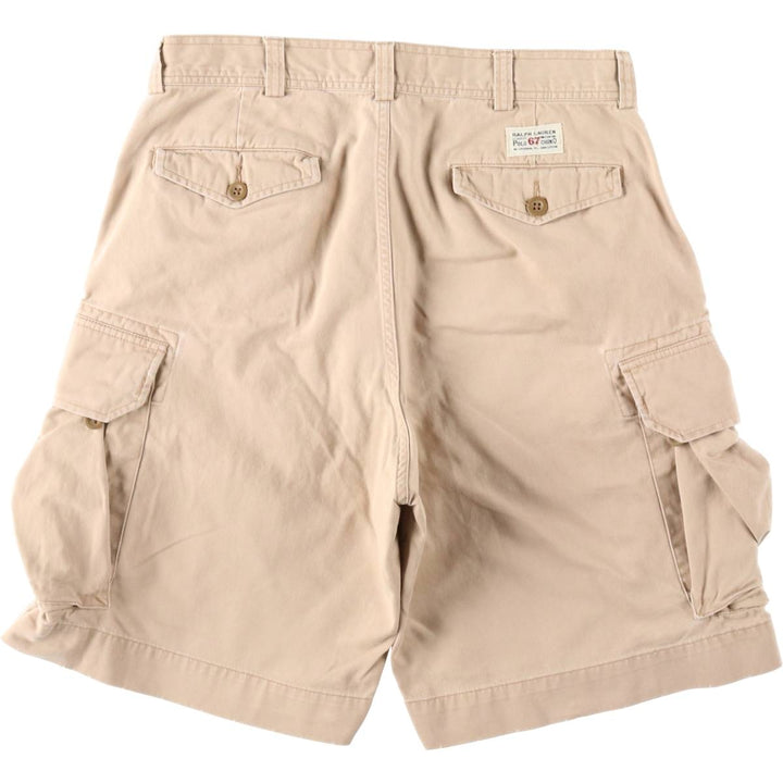 Ralph Lauren POLO by Ralph Lauren cargo shorts, half pants, men's size w34 cotton Beige type Vintage Second Hand