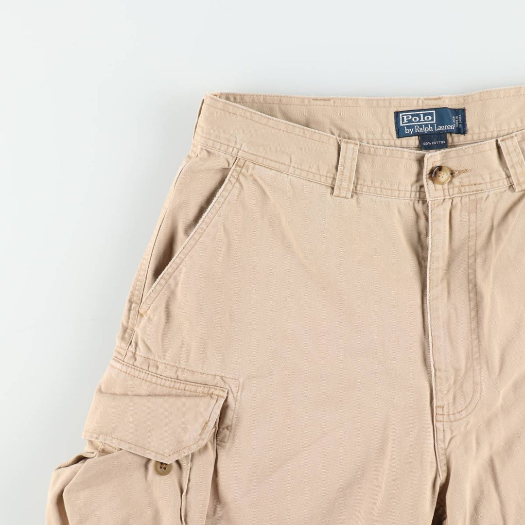 Ralph Lauren POLO by Ralph Lauren cargo shorts, half pants, men's size w34 cotton Beige type Vintage Second Hand