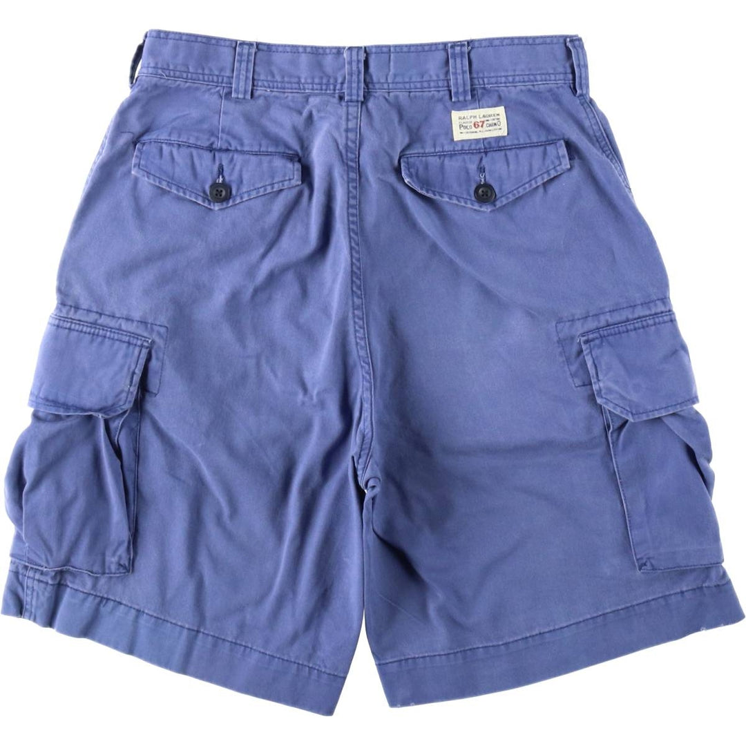 Ralph Lauren POLO by Ralph Lauren cargo shorts, half pants, men's size w33 cotton blue type Vintage Second Hand