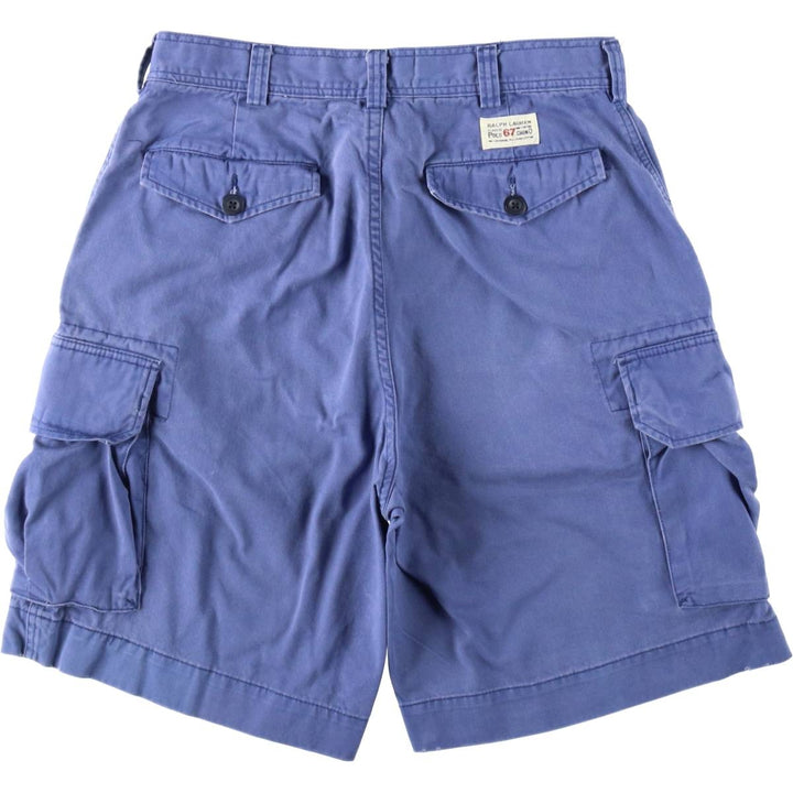 Ralph Lauren POLO by Ralph Lauren cargo shorts, half pants, men's size w33 cotton blue type Vintage Second Hand
