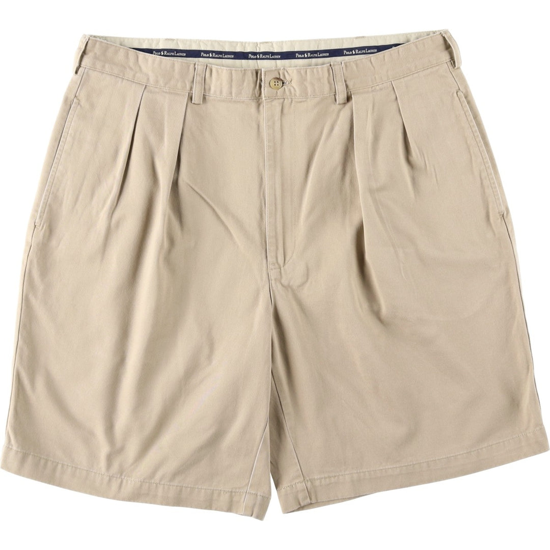 Ralph Lauren POLO RALPH LAUREN TYLER SHORT Two-Pleat Chino Shorts, Men's Size W38 (approx.) cotton Beige type Vintage Second Hand