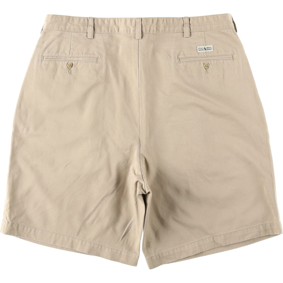 Ralph Lauren POLO RALPH LAUREN TYLER SHORT Two-Pleat Chino Shorts, Men's Size W38 (approx.) cotton Beige type Vintage Second Hand