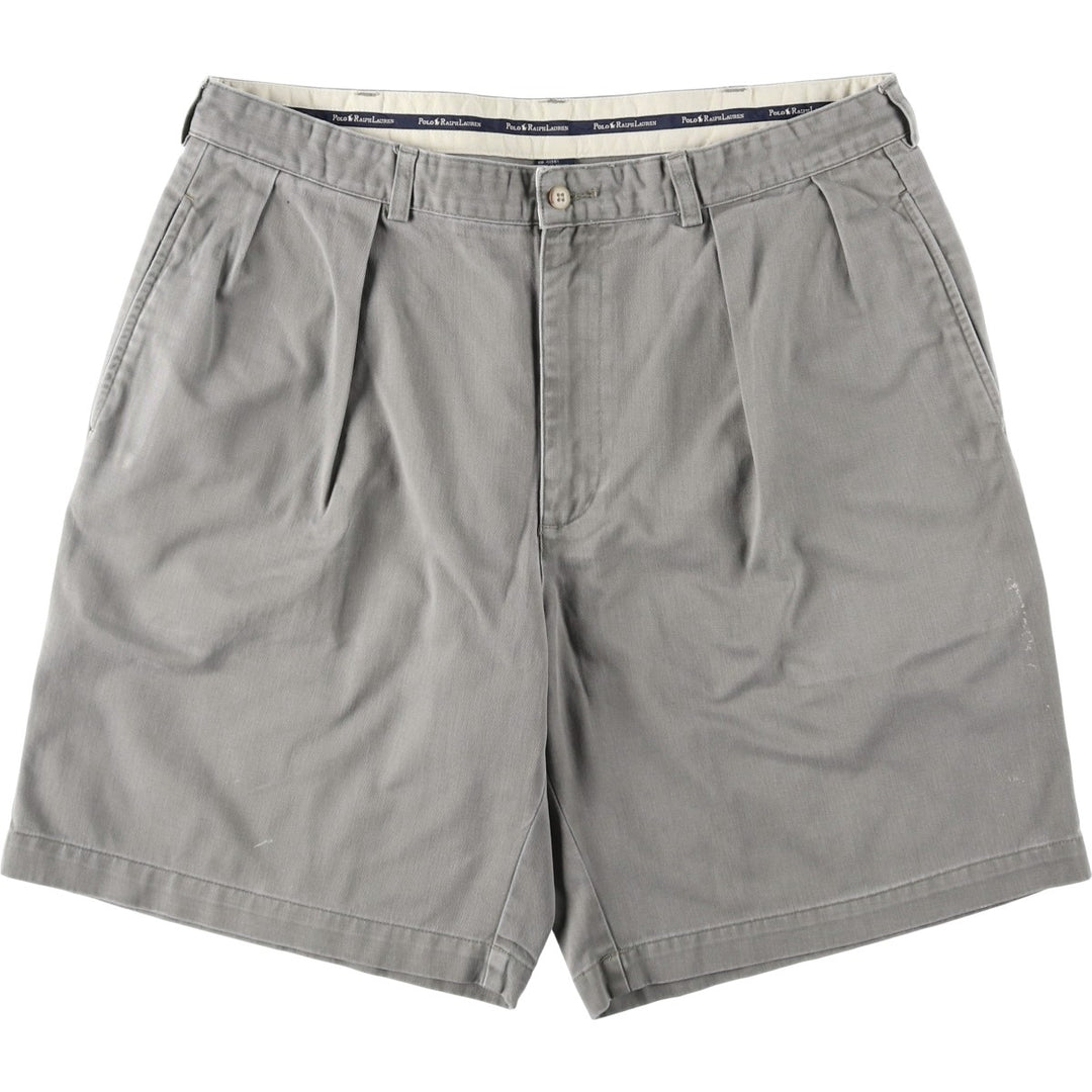 Ralph Lauren POLO RALPH LAUREN TYLER SHORT Two-Pleat Chino Shorts Men's W37 (approx.) cotton gray type Vintage Second Hand