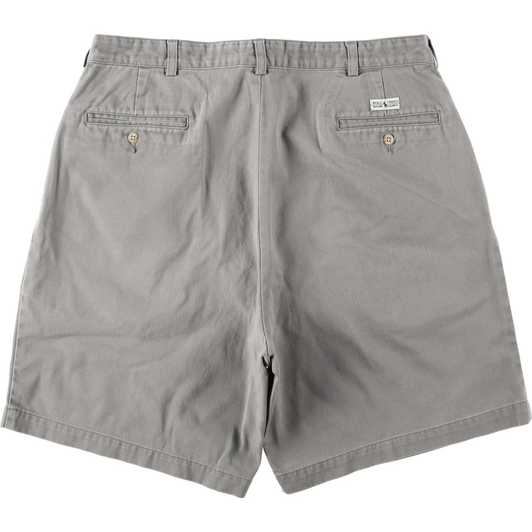 Ralph Lauren POLO RALPH LAUREN TYLER SHORT Two-Pleat Chino Shorts Men's W37 (approx.) cotton gray type Vintage Second Hand