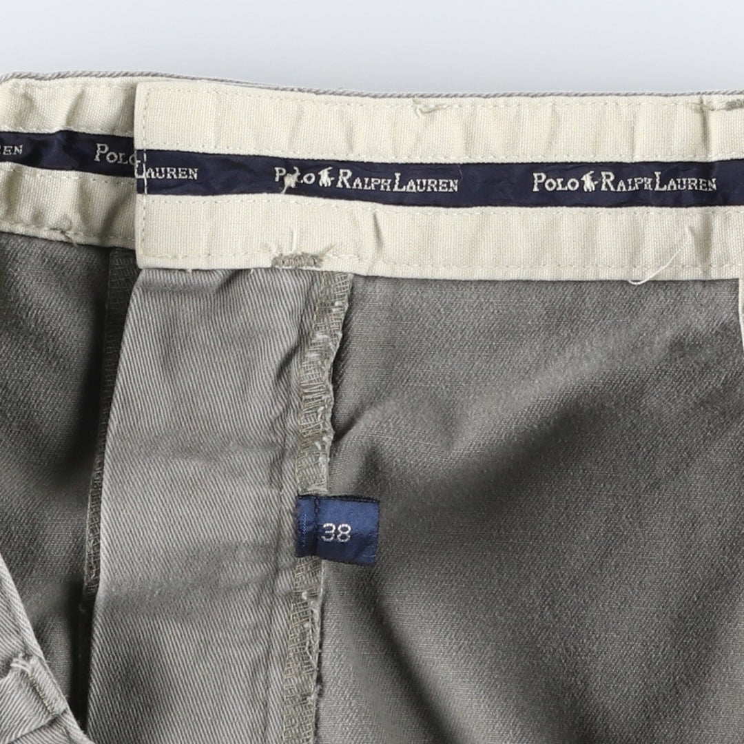 Ralph Lauren POLO RALPH LAUREN TYLER SHORT Two-Pleat Chino Shorts Men's W37 (approx.) cotton gray type Vintage Second Hand