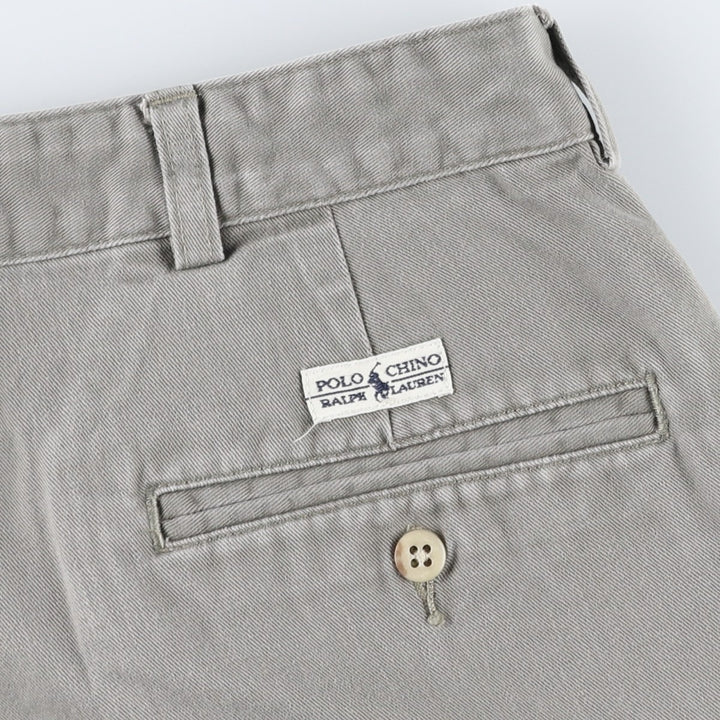Ralph Lauren POLO RALPH LAUREN TYLER SHORT Two-Pleat Chino Shorts Men's W37 (approx.) cotton gray type Vintage Second Hand
