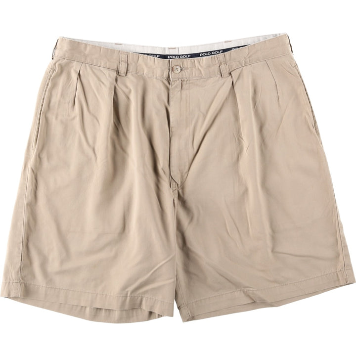 Ralph Lauren POLO GOLF Classic Golf Shorts, two-pleat chino shorts, men's size W37. cotton Beige type Vintage Second Hand