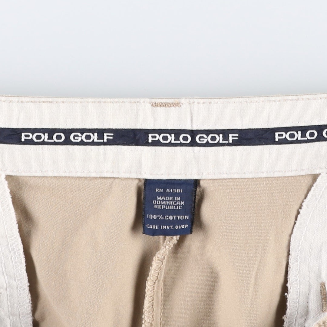 Ralph Lauren POLO GOLF Classic Golf Shorts, two-pleat chino shorts, men's size W37. cotton Beige type Vintage Second Hand