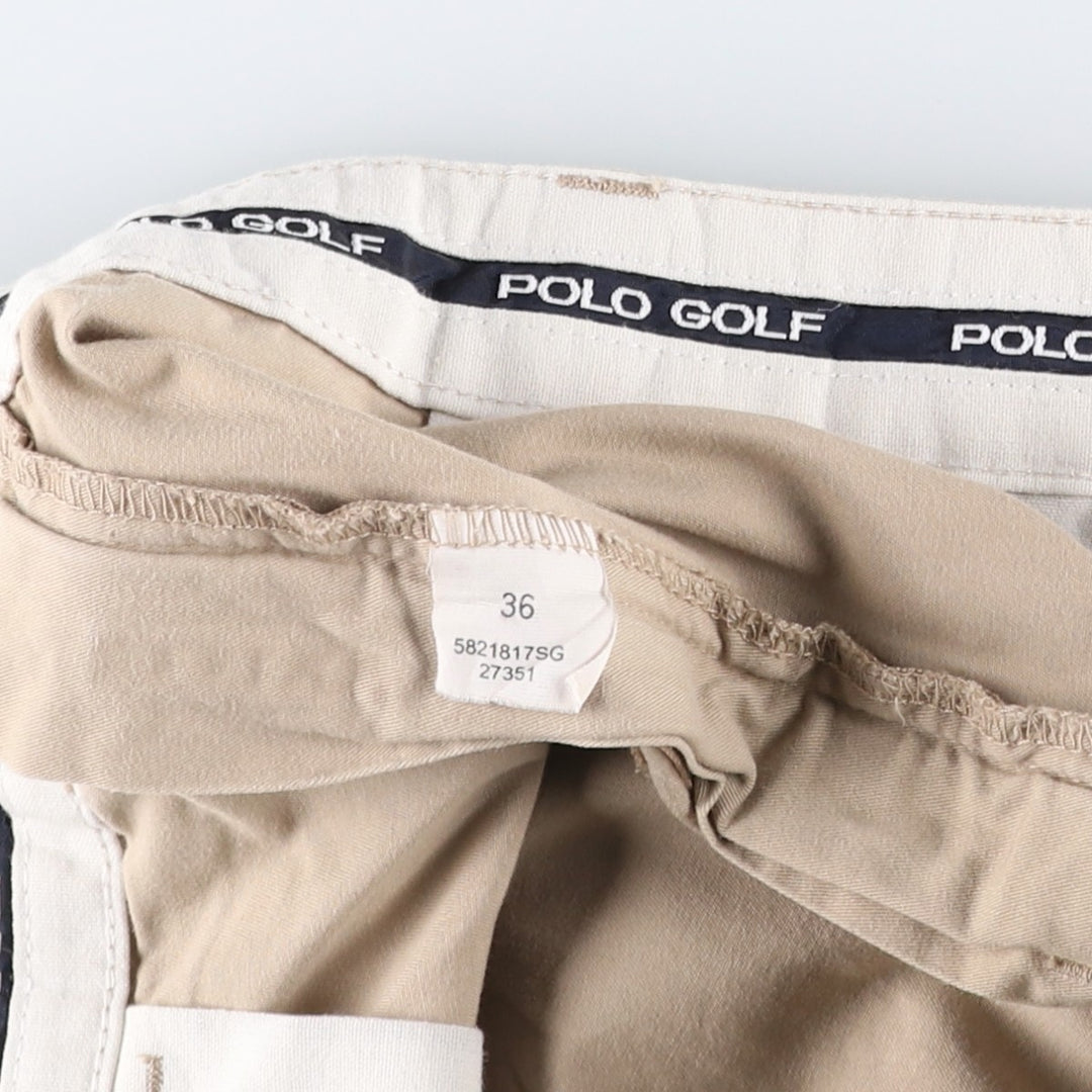Ralph Lauren POLO GOLF Classic Golf Shorts, two-pleat chino shorts, men's size W37. cotton Beige type Vintage Second Hand