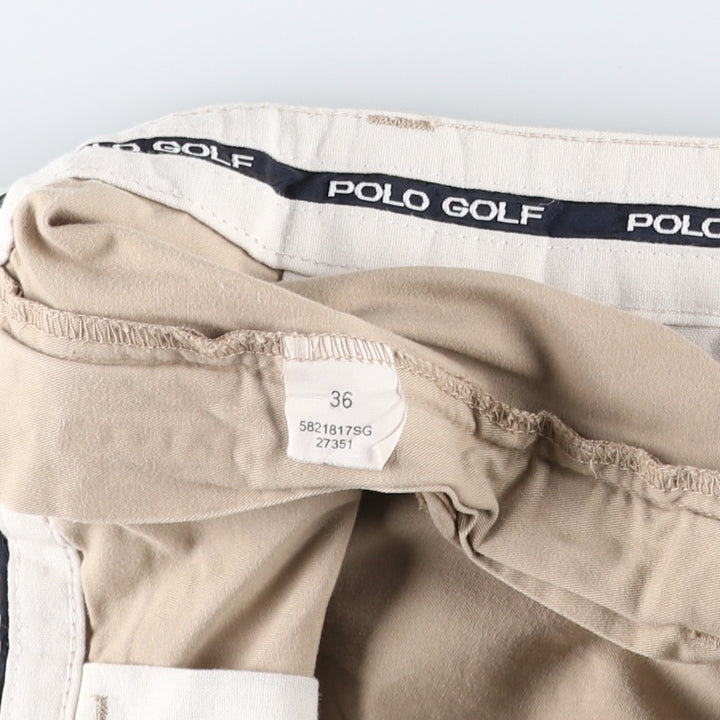 Ralph Lauren POLO GOLF Classic Golf Shorts, two-pleat chino shorts, men's size W37. cotton Beige type Vintage Second Hand